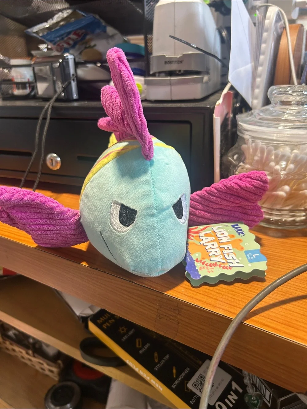 Bark Aqua & Hot Pink Plush Fish Toy